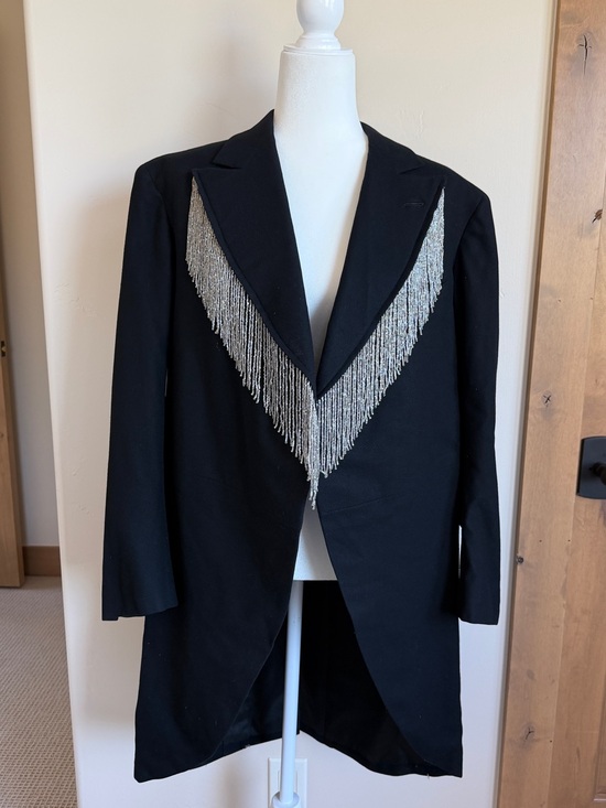Free People x Tricia Fix Jackets & Blazers - Free People x Tricia Fix Repurposed Vintage Rhinestone Fringe Blazer Coat | M